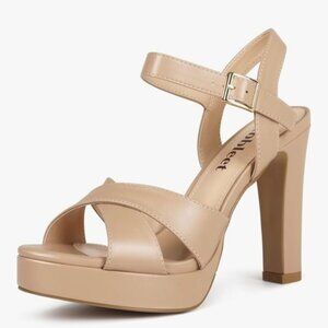 Chic Beige High Heel Sandals